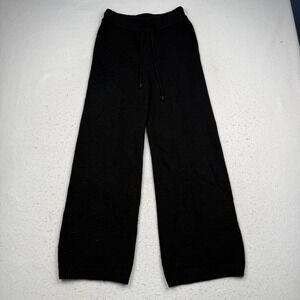 S. Christina Pants Womens L/XL Black Cashmere Knit Wide Leg Lounge Sweatpants
